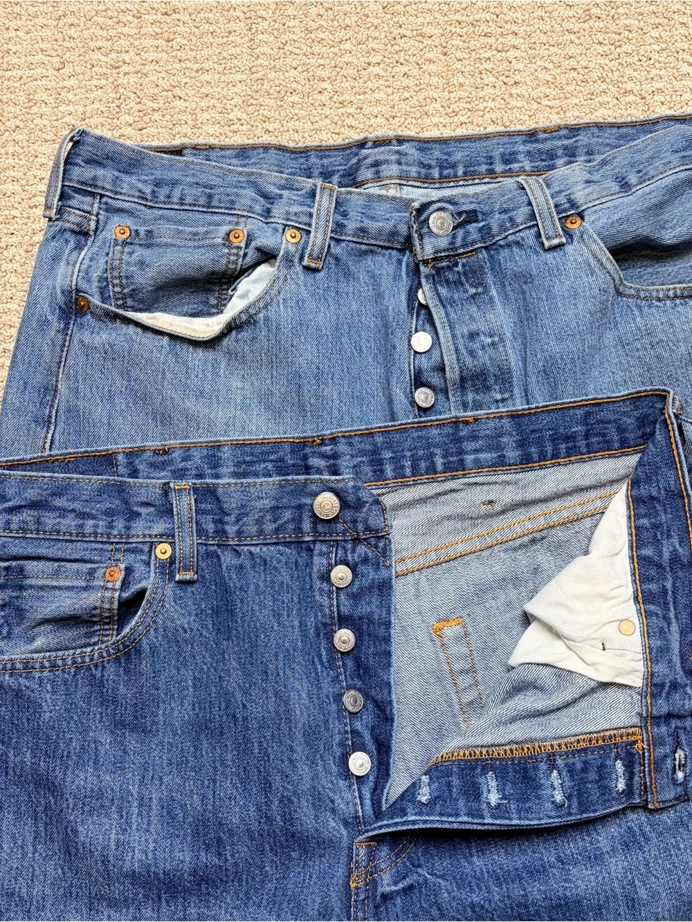 Levi's 501 Men's W38 L30 Original Fit Jeans Button Fly Blue Denim Pack